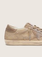 Women's Super-Star in tobacco canvas with suede star and crystal inserts - Image 4