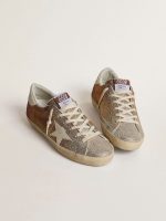 Super-Star in beige suede and multicolored crystals with cream-colored leather star and heel tab - Image 2