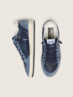 Women's Ball Star LTD in dark blue leather with light blue Swarovski crystal star and suede inserts - Image 3