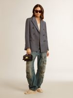 Woman's Super-Star in pale pink suede with suede star and platinum heel tab - Image 7