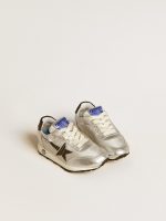Junior Marathon in silver nylon with black star and leather heel tab - Image 2