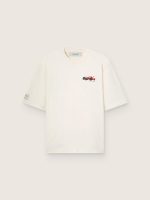 Unisex Resort white cotton T-shirt with print and logo