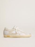 Women's Super-Star with white leather star and heel tab with lived-in effect