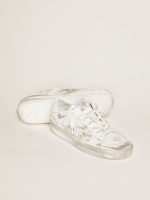 Stardan in white leather with white leather star and heel tab - Image 4