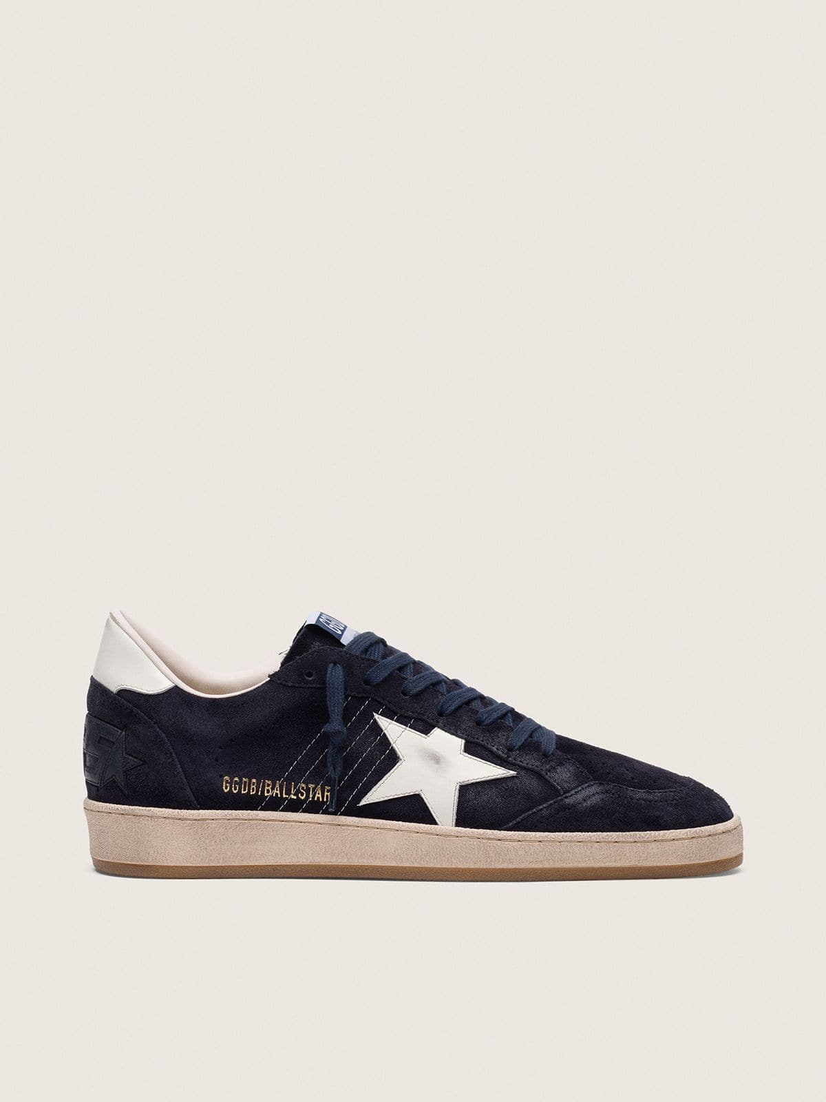 e6c367c47e685492bfc739092bc6b71403c2c542cd675fd6fc58428fd87e208e Men's Ball Star in dark blue suede with white leather star - Image 1