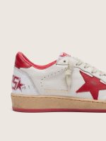 Women's Ball Star in white leather with red star and heel tab - Image 5