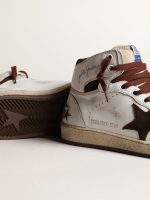 Women's Sky-Star in white nappa leather with chocolate suede star - Image 4