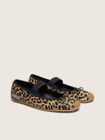 ��toile ballet flats in leopard-print pony skin with black embroidered star and elastic strap - Image 2