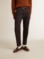Men's dark blue jeans in one-wash denim - Image 3