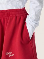 Girls' skirt in red cotton fleece with embroidery - Image 4