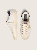 Women's Super-Star in white leather with gold Swarovski star - Image 3