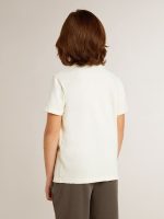 Boys' cream-colored T-shirt with raised logo - Image 4