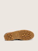 Women's Cruise loafers in dark green leather with dove-gray hiking laces and raised floral motif - Image 5