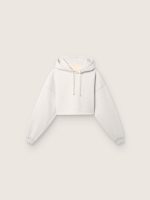 Star women's cropped hooded sweatshirt in gray melange cotton