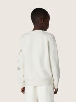 Journey unisex sweatshirt in white cotton blend with doodle print - Image 6