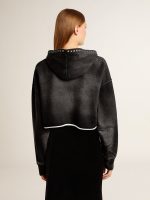 Gray cropped sweatshirt with a lived-in effect - Image 4
