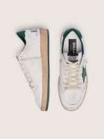 Women's Ball Star in white nappa leather with green leather star and heel tab - Image 3