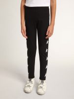 Girls' black leggings with white stars on the sides - Image 2