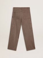 Women's wool blend pants in light brown micro chevron - Image 6