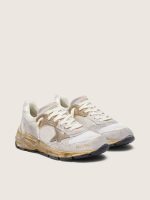 Men's Dad-Star in mesh and white suede with gold foiled leather star - Image 2