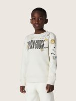 Journey unisex sweatshirt in white cotton blend with doodle print - Image 5