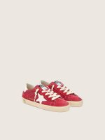Junior Super-Star in red suede with white leather star and heel tab - Image 2