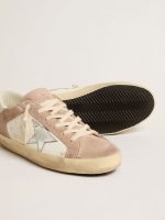 Women's Super-Star sneakers in pink suede with silver metallic leather star - Image 4