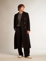 Men's joggers in dark blue wool - Image 3