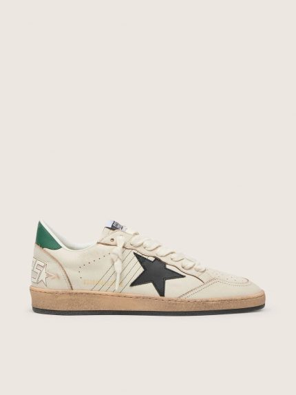 Men's Ball Star with black leather star and green leather heel tab