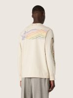 Unisex long-sleeved T-shirt in white cotton with multicolor print - Image 6