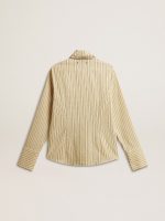Ecru shirt with stripes and embroidered crystals - Image 6