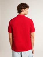 Men's polo shirt in red cotton piquet - Image 4