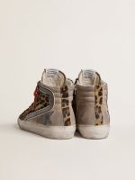 Women's Slide LTD in leopard-print pony skin with metallic leather star and flash - Image 4