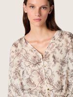 Women's cotton mini-dress with black and white floral print - Image 6