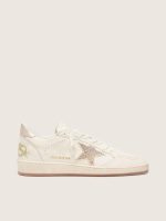 Women's Ball Star in white leather with crystal star and metallic heel tab