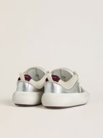 Women's Space-Star Cube in ice-gray and silver leather with burgundy heel tab - Image 4
