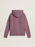 Unisex mauve cotton sweatshirt with print on the front - Image 6