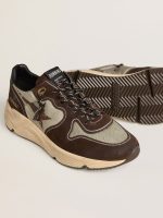Men's Running Sole in nylon and suede with printed star and leather heel tab - Image 4