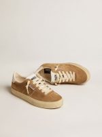 Women's Soul Star in camel-colored suede with white leather heel tab and tongue - Image 2