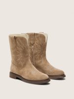 Young Wish boots in dove-gray suede with star embroidery - Image 2