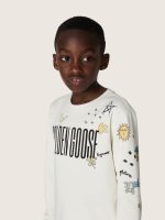 Journey unisex sweatshirt in white cotton blend with doodle print - Image 4