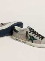 Men's Super-Star in nappa and suede with green croc-print leather star - Image 3