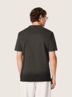 Men's T-shirt in anthracite cotton jersey with perforated heart - Image 6
