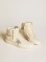 Men's Sky-Star in leather with light blue leather star and white heel tab - Image 2