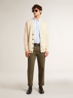 Men's beige cardigan with 'Golden' lettering on the back - Image 3