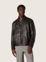 Men's bomber jacket in burgundy nappa leather - Image 5