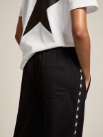Women's black joggers with white stars on the sides - Image 5