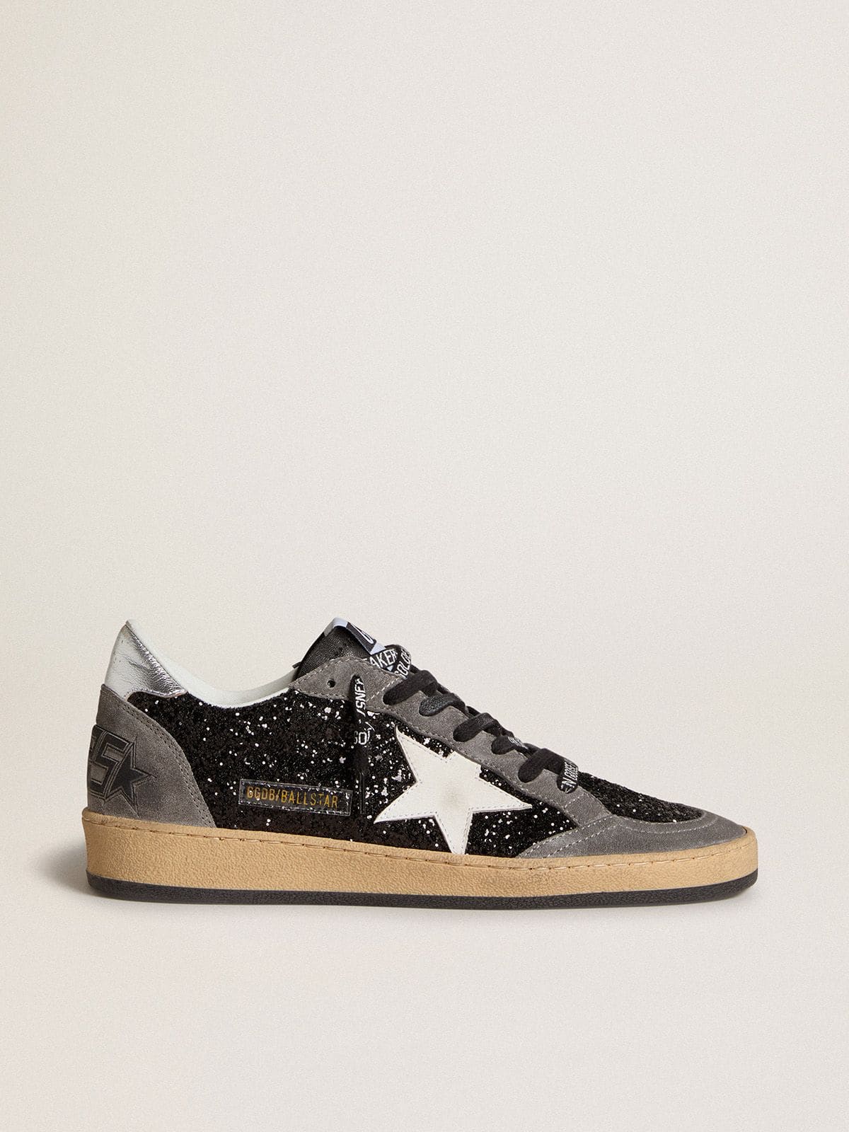 ec911a7f2301d417ba59c28fe6a4d5322348bf23c8e39168d93d09ced446d69f Women's Ball Star in glitter with leather star and metallic leather heel tab - Image 1