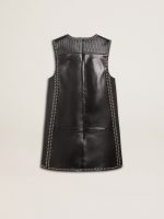 Women's black nappa leather dress with studs - Image 6