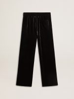 Men's black velvet effect pants - Image 6